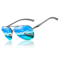 Men Sunglasses Classic Driving Sun Glasses Metal Frame Mirror Lens