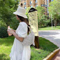 Bohemia Hand Woven Beach Bag With Tassels Cotton Crochet Hollow