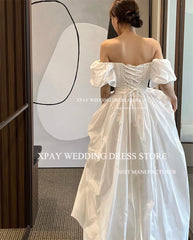 White Bridesmaid Dresses: Wedding Dresses Satin Pleats Corset Back Bridal Gowns