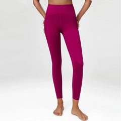 Women Yoga Pants Naked Feeling High Stretch Nylon High Waist Leggings Push Up