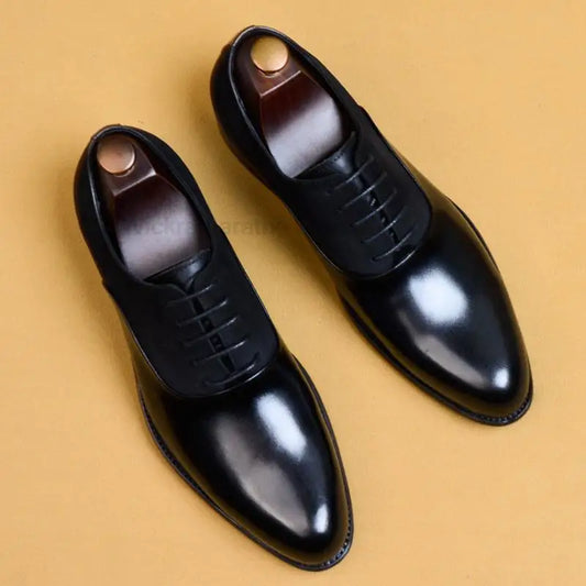 Lace-Up Mens Oxford Shoes Handmade Genuine Leather Dress Shoes