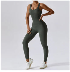 Women's Yoga One Piece Tracksuit Jumpsuit Seamless Sportswear Yoga Suit Gym