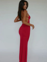 Draped Backless Sleeveless Slip Maxi Dress for Women Elegant Summer