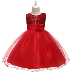 Girl Dress Flower Embroidered Bow Princess Dress Children Lace Mesh Tutu Wedding