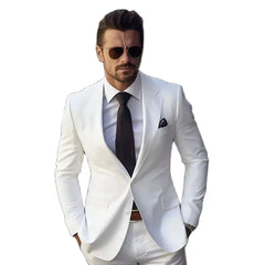 Tuxedo for Mens: White Men Suits Formal Single Breasted Notch Lapel Skinny 2 Piece