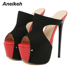 Platform Mixed Colors Super High Heel Sandals Women's Summer Ladies Nightclub