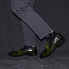 2024 Classic Mens Wedding Dress Shoes Genuine Cowhide Leather Tassel Loafers