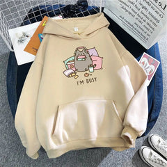 The Cat Hoodie Women Fashion Kawaii Harajuku Sweatshirt Female Cartoon Clothes Coats