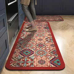 Non-slip Kitchen Mat Crystal Velvet Super Absorbent Floor Mats Kitchen Long Carpets