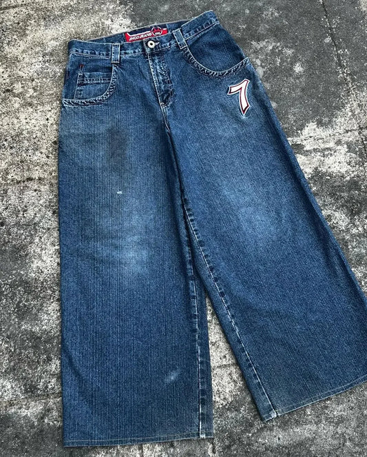 JNCO Jeans: Y2K Hip Hop Number 7 Dice Trousers