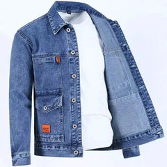 Spring and Autumn New Fashion Trend Solid Color Denim Jacket Men's Casual