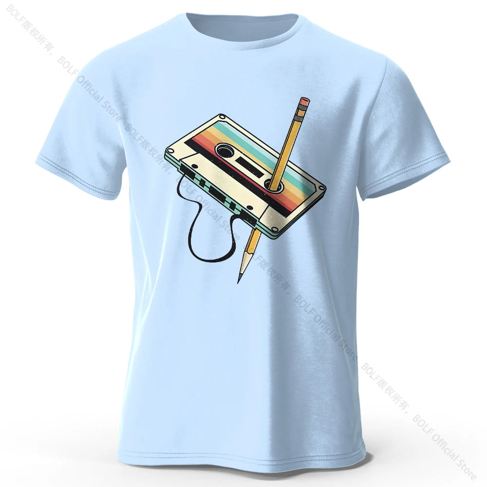 Men's Summer Essential 100% Cotton Printed T-Shirt, Soft & Breathable Round Neck Short Sleeve Tee, Unisex Casual Wear