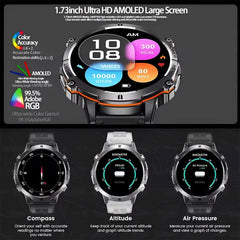 T-Rex 3 Military Grade 1000mAh Battery Smart Watch 10ATM Waterproof GPS Compass Altimeter Call AMOLED Men Swim Sports Smartwatch