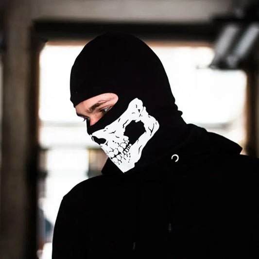 Halloween Skull Print Balaclava Cosplay Costume Ghost Full Face Bike Face Mask