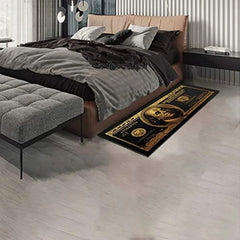Black Gold 100 Dollar Bill Money Kitchen Floor Mat Home Entrance Doormat Corridor