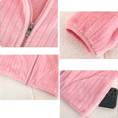 Jackets for Girls Children's Zipper Coats Baby Fleece Warm Soft Outwear Kids Coat