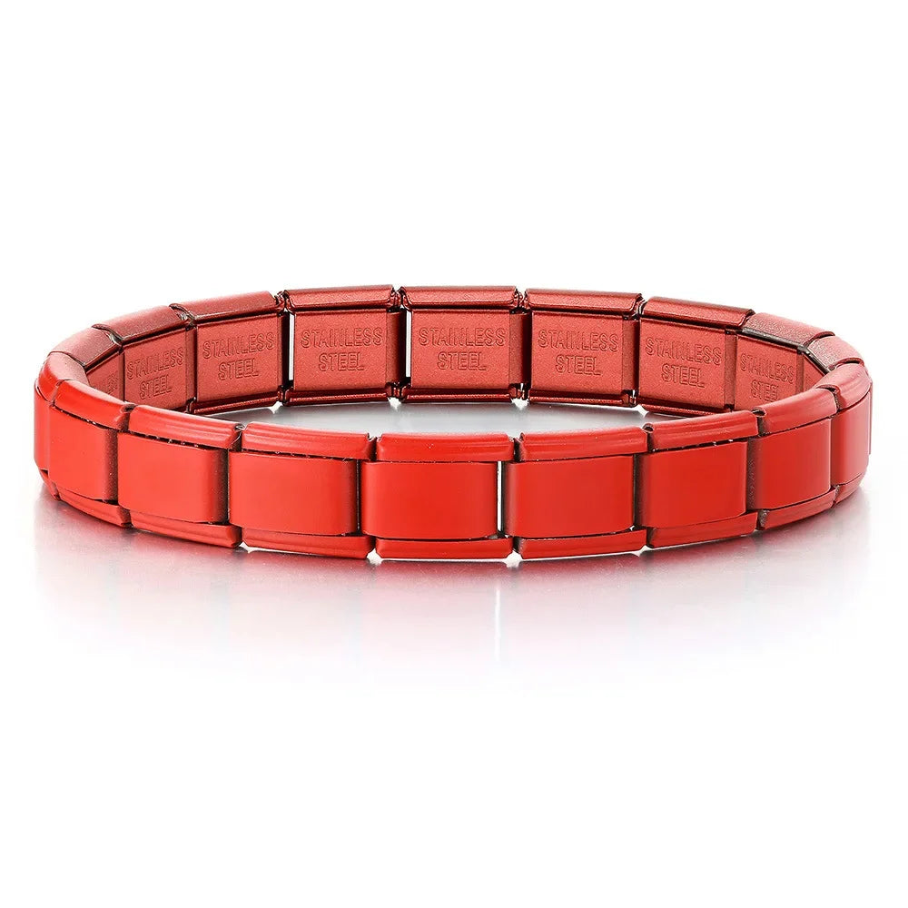 2025 New Men and Women Starry Colors 18 Pieces Italian Charm Fit 9mm Stainless Steel Modular Bracelet Wholesale Jewelry
