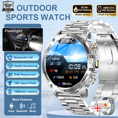 2025 T-REX3 1000mAh Large Battery Durable Adult Smart Watch GPS Strong Flashlight 10ATM Waterproof BT Call Sports Smartwatch Men
