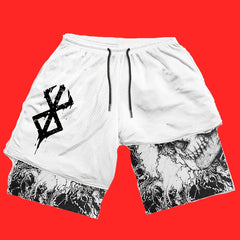 Y2K Men Streetwear Anime High Waist Oversize Breathable Gym Short Pants
