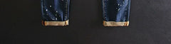 Jeans for Men Straight Cropped Trousers Graphic Motorcycle with Print Pockets Male