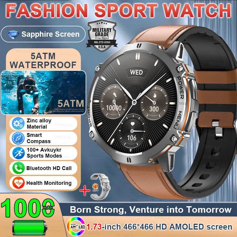 GPS High End Sport Watch 1000mAh Large Battery Waterproof Durable X3 Smart Watch Men Call Smartwatch Bracelet for Android iOS