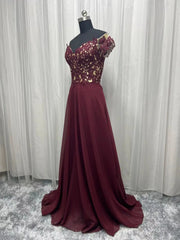 Homecoming Dresses: Plus Size Long Evening Party Gowns Chiffon Lace Prom Dress