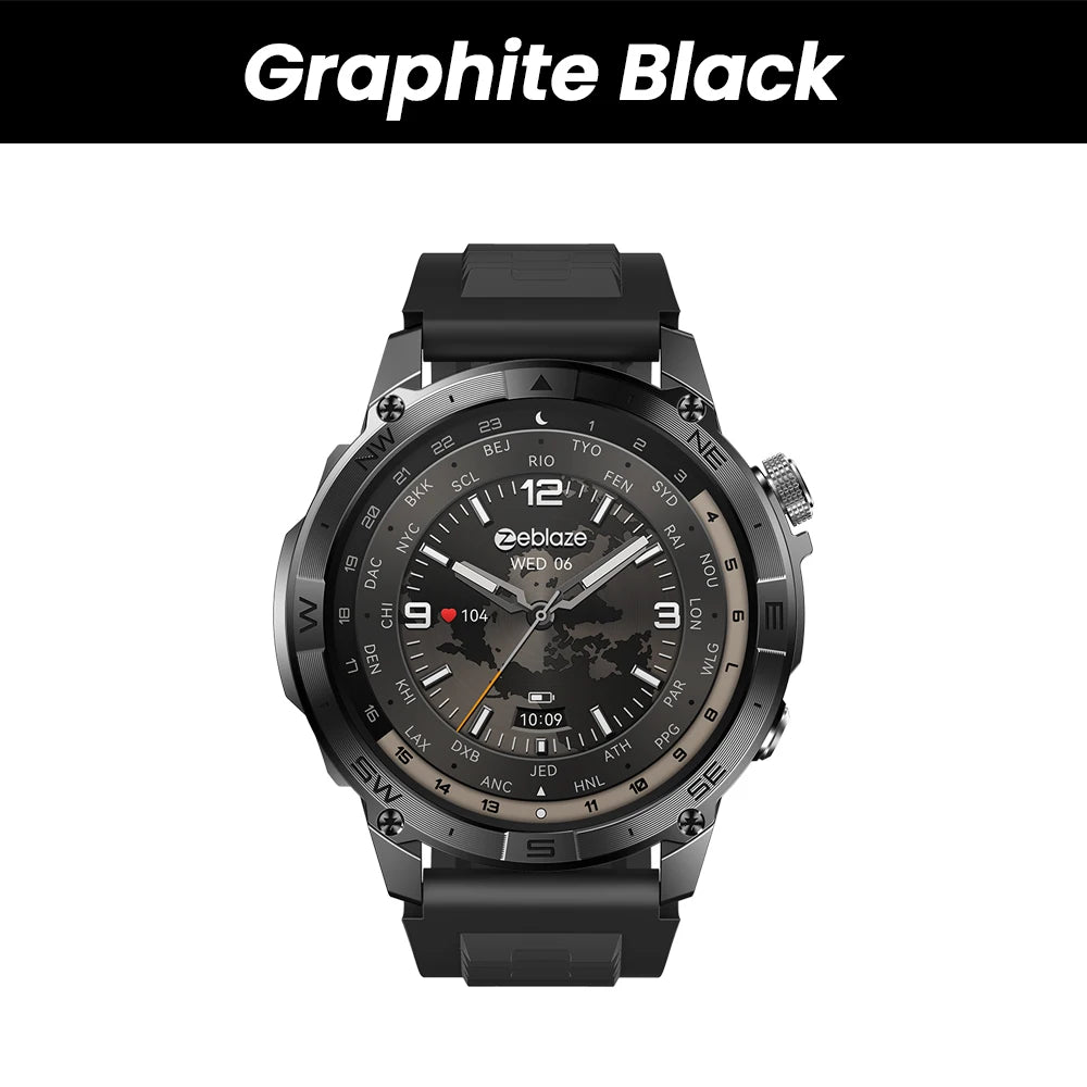 New Zeblaze Stratos 2 Plus GPS Smart Watch 1.43'' AMOLED Display Compass Barometric Altimeter Bluetooth Phone Calls Smartwatch