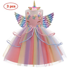 Baby Girl Unicorn Dress Cosplay Costume Birthday Party