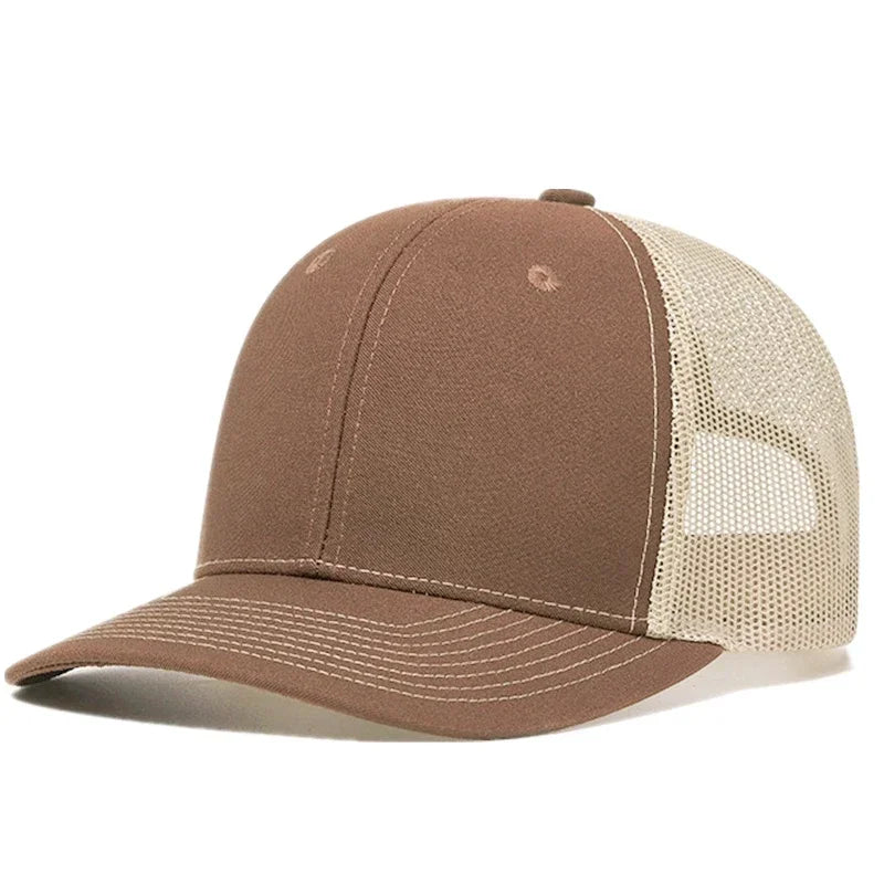 Hot Sale Unisex Cap Slight Curved Brim Style Trucker Hat Men & Women Casual Outdoor Breathable Summer Cap