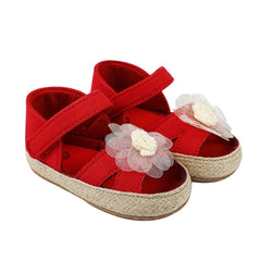 Baby Girls Spring Fashion Cute Casual Soft Retro Breathable Flower Decorate Soft Bottom
