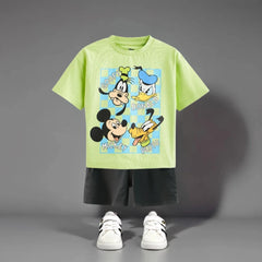 Boutique Children's Wear Mickey T-shirt + Shorts Kids 2 Piece Set Summer Clothing Loose Casual Short Sleeve Suit Boys Tracksuits