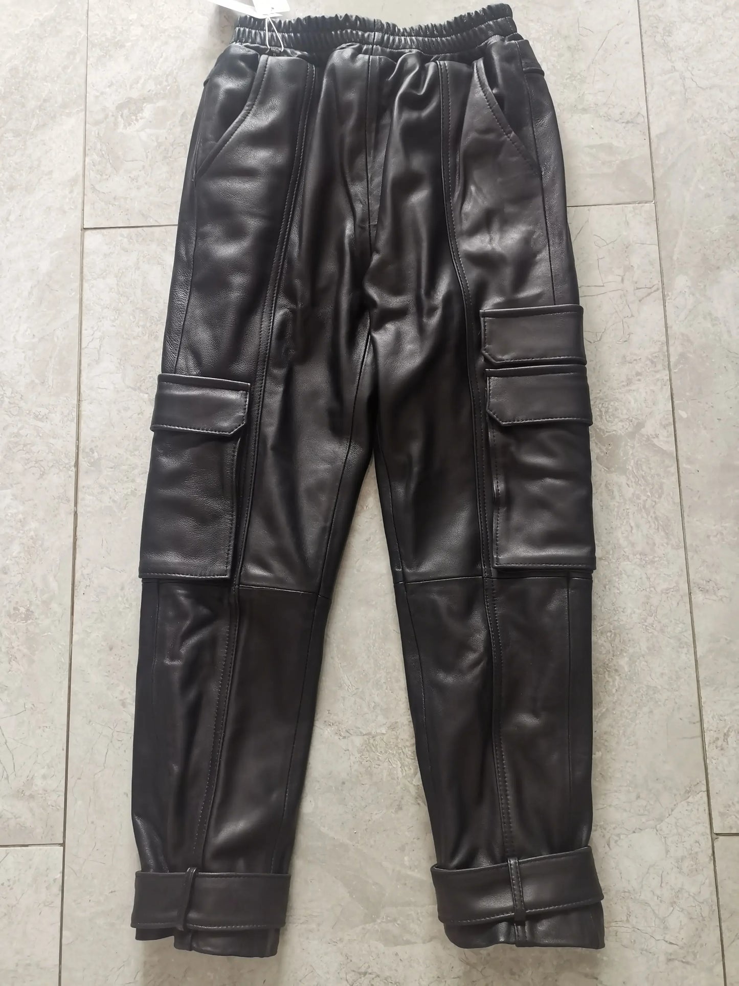 Genuine Leather Women's Pants Spring Autumn Streetwear Women Leisure