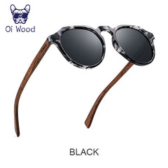 Sunglasses Women Men's Sun Glasses Walnut Wood Round Eyeglasses