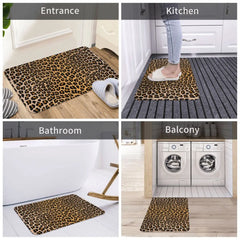 Leopard Print Polyester Doormat Rug carpet Mat Footpad Non-slip Absorbent Mat Front