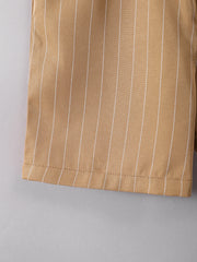 Middle East 2Pcs boys' clothing summer stand up collar button up short sleeved shirt and striped short sleeved casual versatile