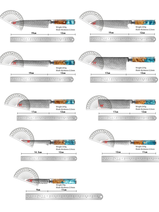 Damascus Knife Set 1-9 PCS Japanese Kitchen Knife Set VG10 Steel Core