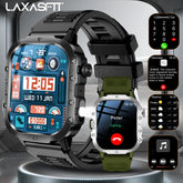 LAXASFIT 2025 New Military Smart Watch Men Outdoor Sports Fitness Tracker Health Monitoring 2.01Inch Bluetooth Calls Smartwatch