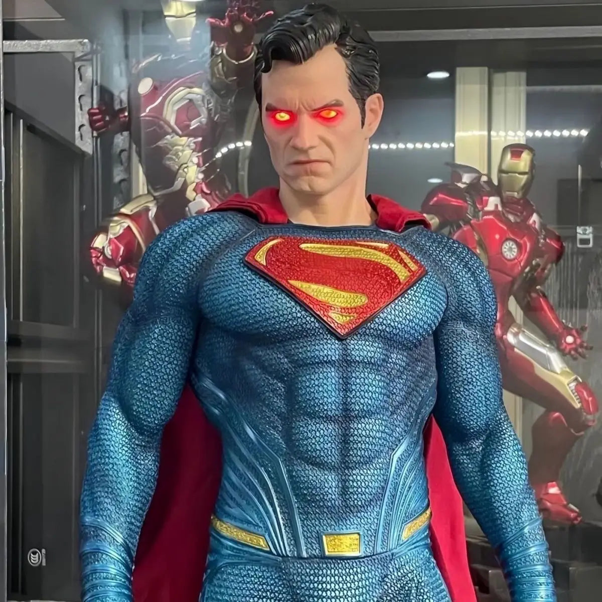 50cm Super Man Anime Figure Superm Dawn Of Justice Action Figure Pvc 2 Heads 2 Hands Statue Ornament Children Toys Gift
