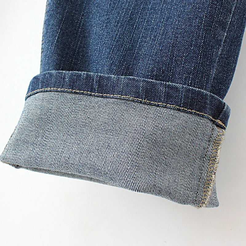 Autumn Clothes Women Drainpipe Jeans Plus Size Simple Slim Stretch Denim
