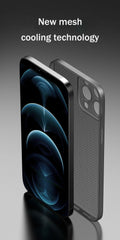 Heat Dissipation Breathable Cooling Case Ultra Thin Matte Mesh Hollow Slim Hard iPhone 16 15 14 13 12 Pro Max Plus