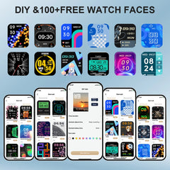 LAXASFIT New Smart Watch 2.01-inch HD Full Touchscreen Sports Fitness Watch Bluetooth Call Smartwatch Men Women Holiday Gift