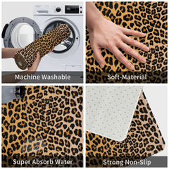 Leopard Print Polyester Doormat Rug carpet Mat Footpad Non-slip Absorbent Mat Front