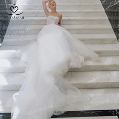 White Bridesmaid Dresses: Wedding Dress Crystal Belt With Pockets