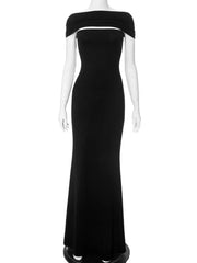Evening Dresses: Sleeveless Halter Neck Long Maxi Dresses for Women Off Shoulder