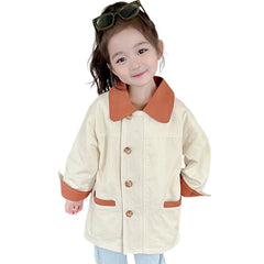 Baby Kids Jackets for Girls Trench Coat Casual Outfits Autumn Spring Tops Children Clothes
