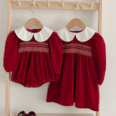 Baby Girl Party Dress Long Sleeved Cotton Stitching Baby Rompers