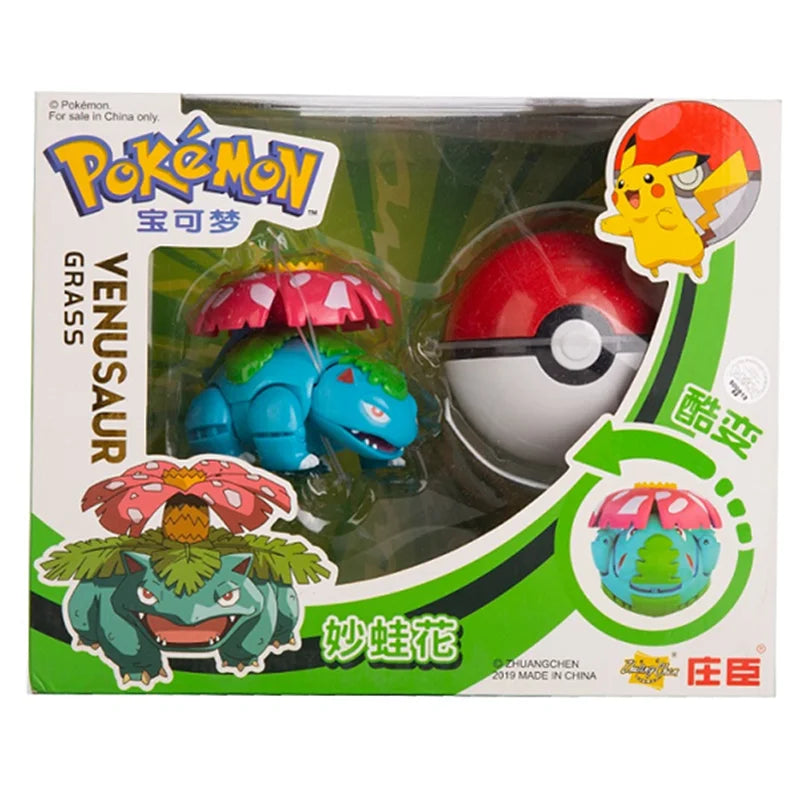 18 Styles Pokemon Anime Deformation Figures Pikachu Eevee Mewtwo Greninja Pokeball Figure Pet Action Model Toys Childrens Gifts