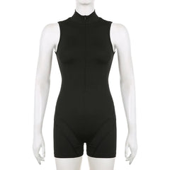 Women Yoga One Piece Sleeveless Vest Sports Shorts Gym Fitness