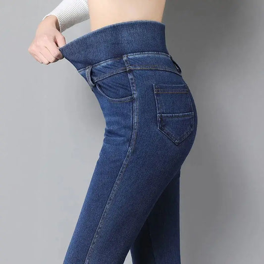 Korean Fashion Women Big Size Skinny Jeans Spring Autumn Streetwear Casual Trouser