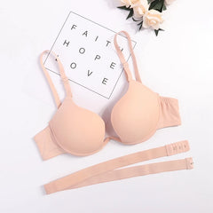 Women Low Cut Push Up Bra Backless Underwear Deep V Cross Back Bras